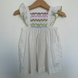 Jacadi White Emroidered Dress, Baby Girl, 12M